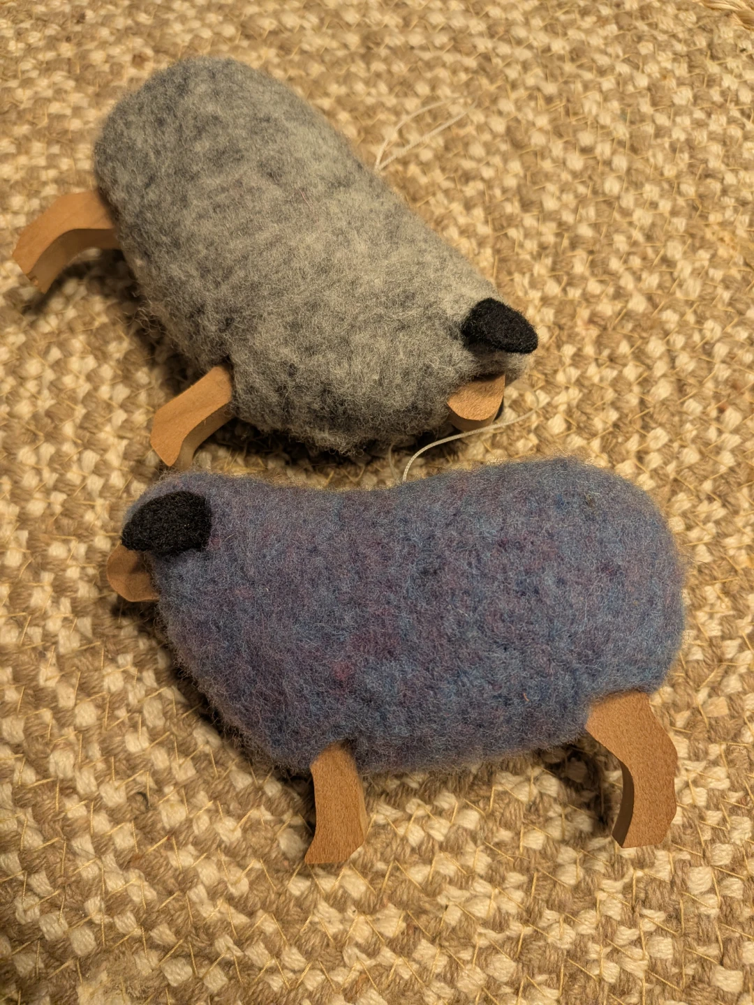 Two Felted Sheep Ornaments - photo 2