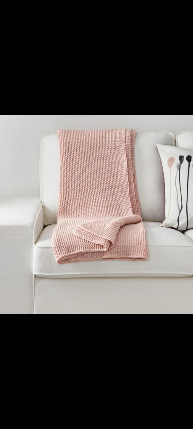IKEA INGABRITTA Knit Throw Blanket – Pale Pink (Discontinued) - photo 2