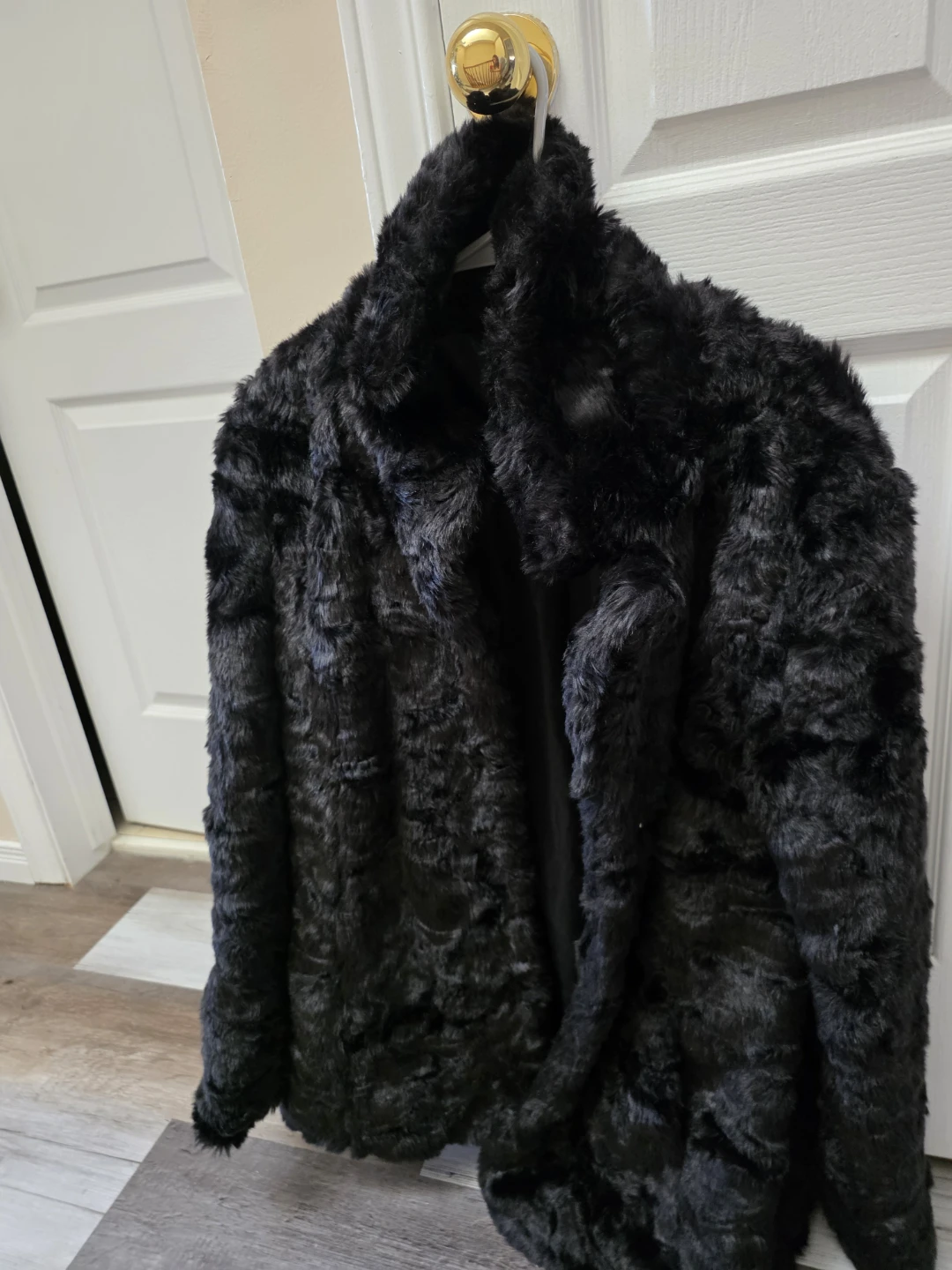 Le Chateau Black Faux Fur Coat