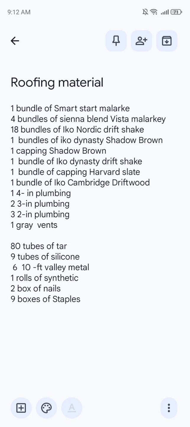Assorted Roofing Materials and Plumbing Supplies