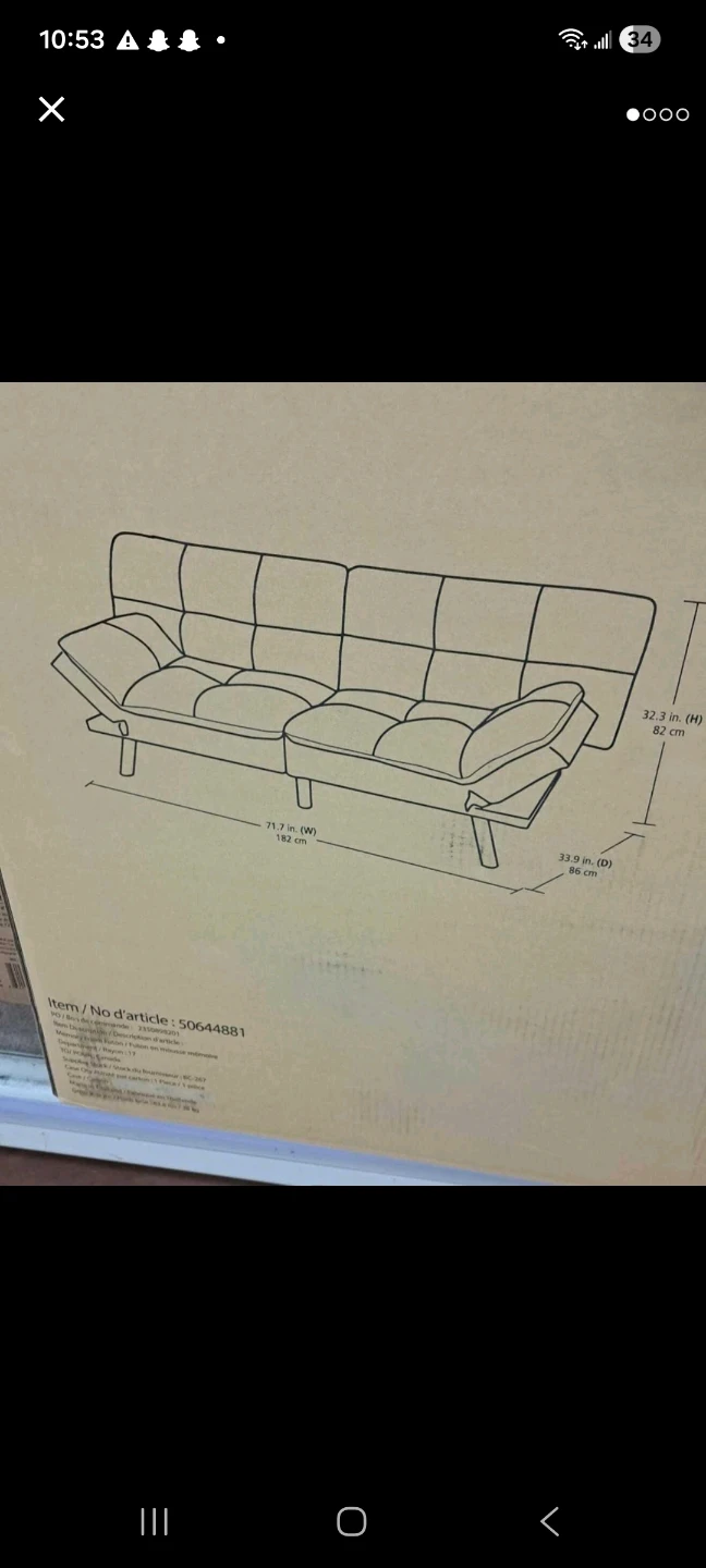 Grey Memory Foam Futon