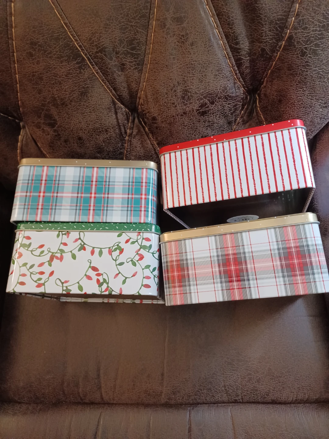 Set of 4 Holiday Decorative Storage Tins - photo 2