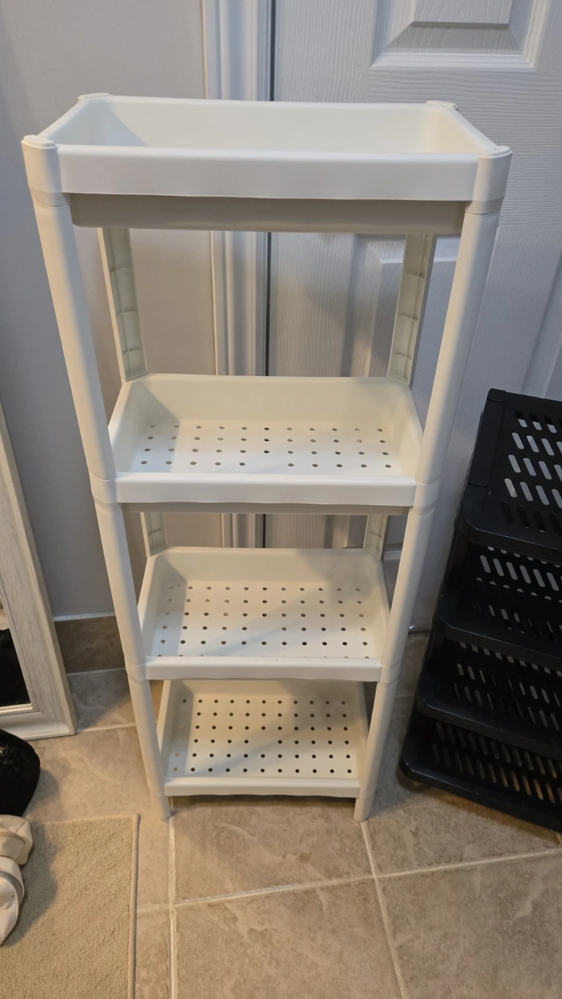 White 4-Tier Plastic Storage Shelf