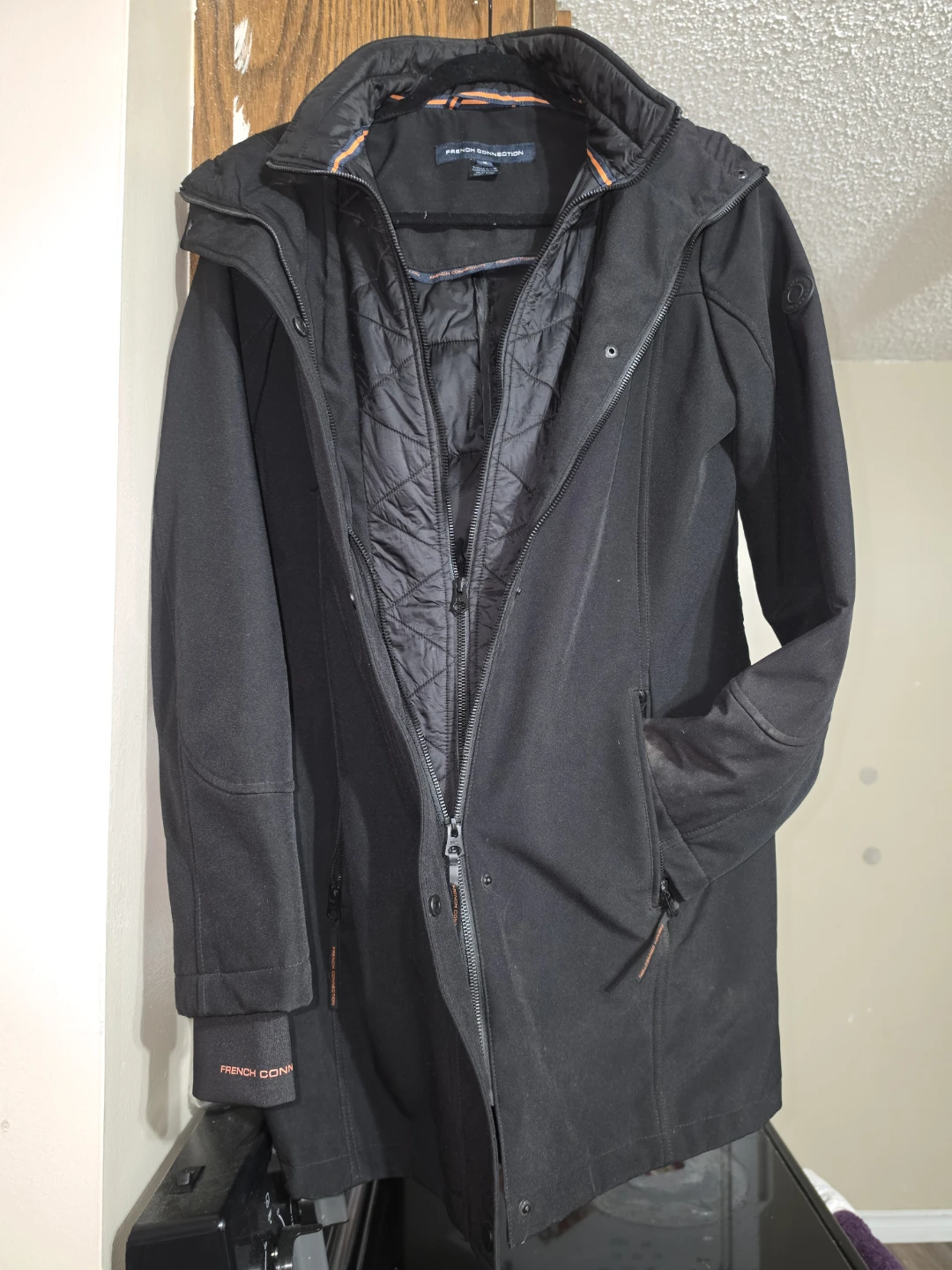 French Connection black winter coat