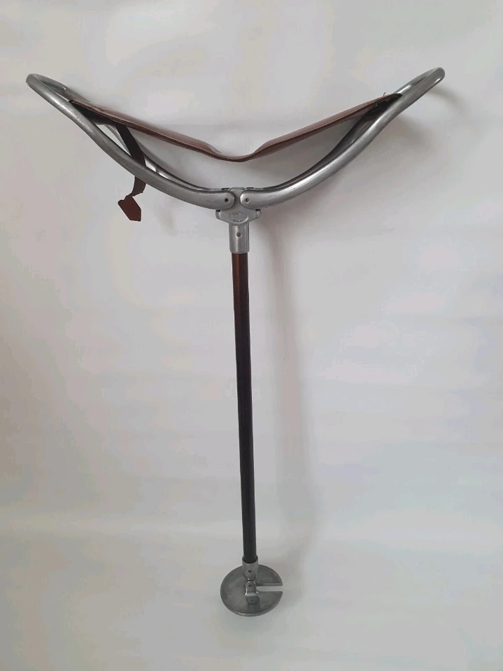 VINTAGE GAMEBIRD SHOOTING/WALKING STICK WITH BROWN LEATHER SEAT - photo 4
