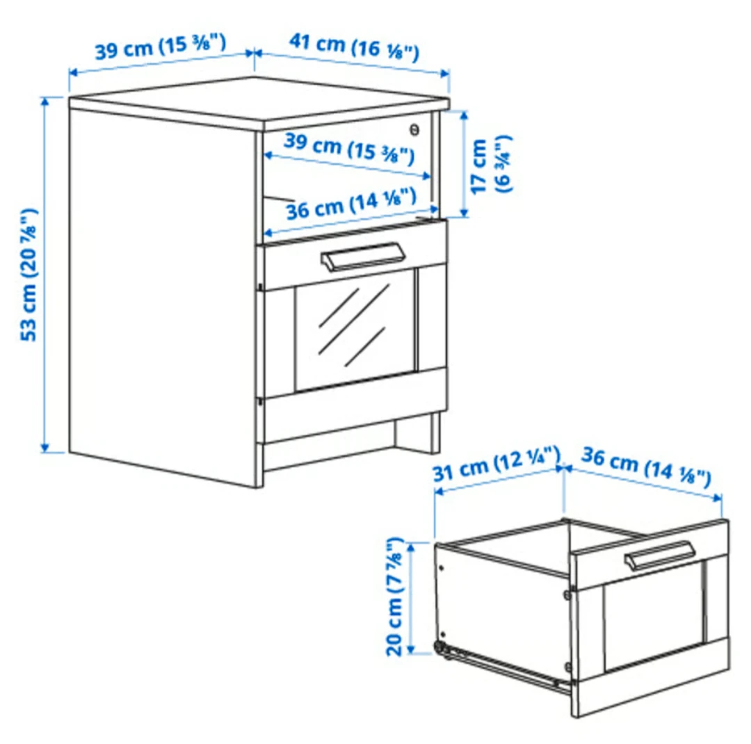 IKEA Brimnes Bedside Table, White - photo 3