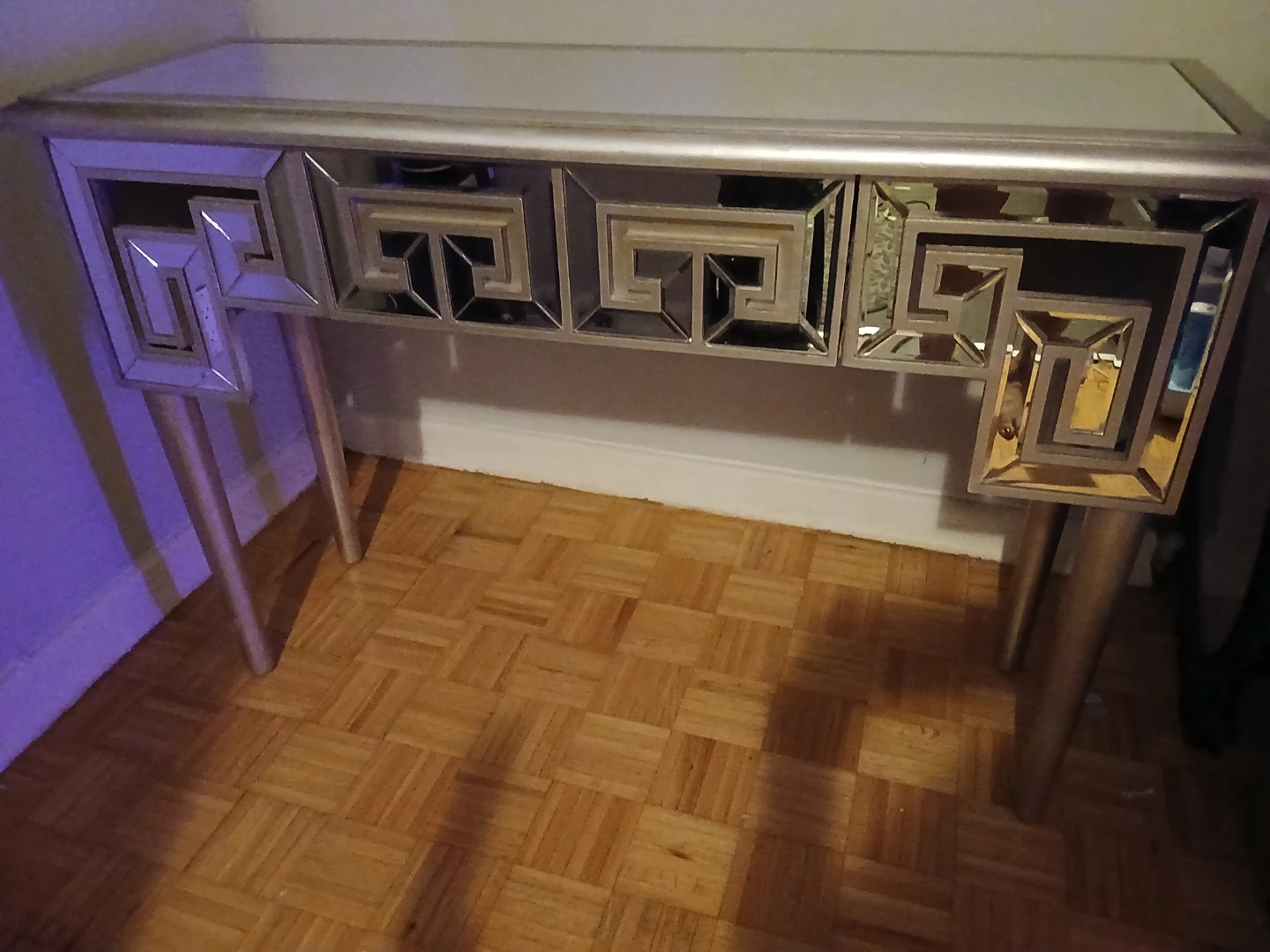 Mirrored Greek Key Console Table - photo 3