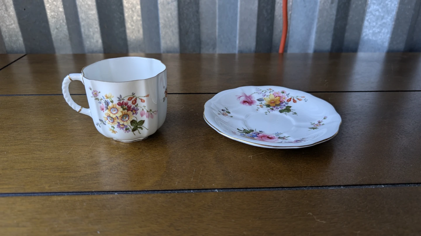 Royal Crown Derby Floral Teacup and Saucer - photo 2
