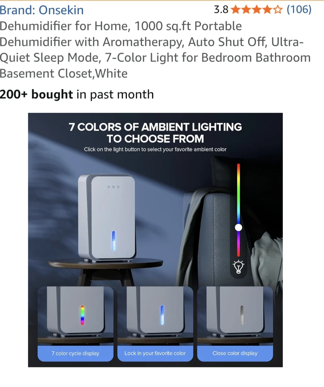 Onsekin Portable Dehumidifier