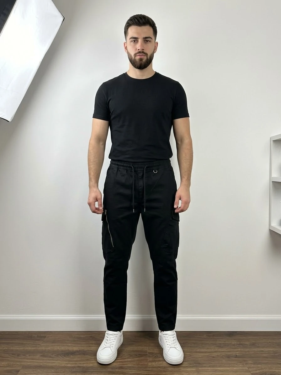 Pull&Bear Black Cargo Pants