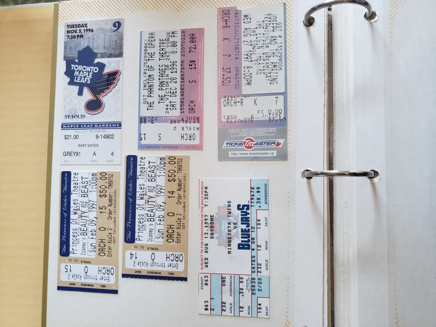 Vintage Toronto Concert and Sports Ticket Stub Collection