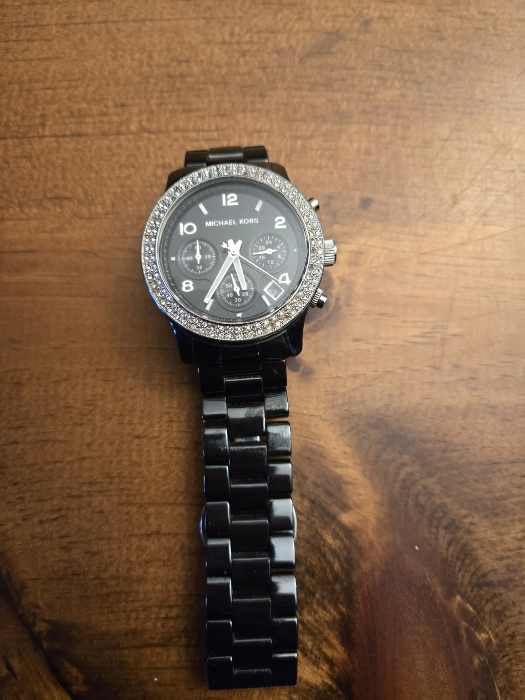 Michael Kors Black Chronograph Watch with Crystals