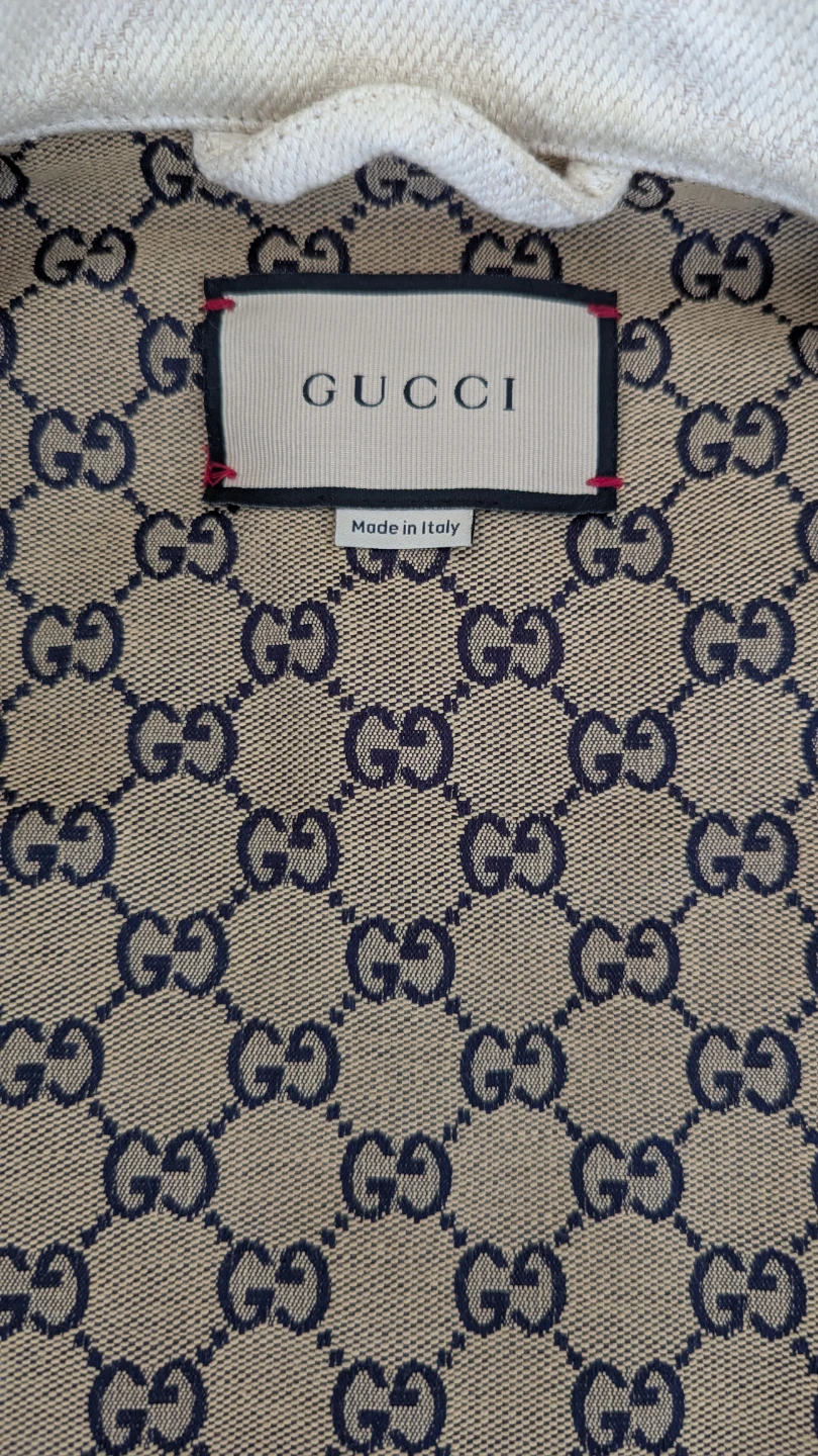 Gucci GG Cotton Jacquard Ivory Jacket Full Print Long Sleeve - photo 2