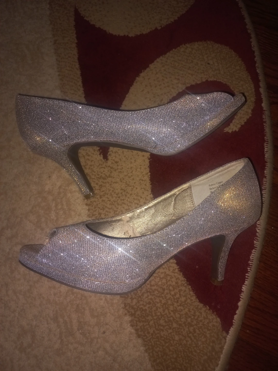 Kelly & Katie Silver Glitter Peep-Toe Heels - photo 2