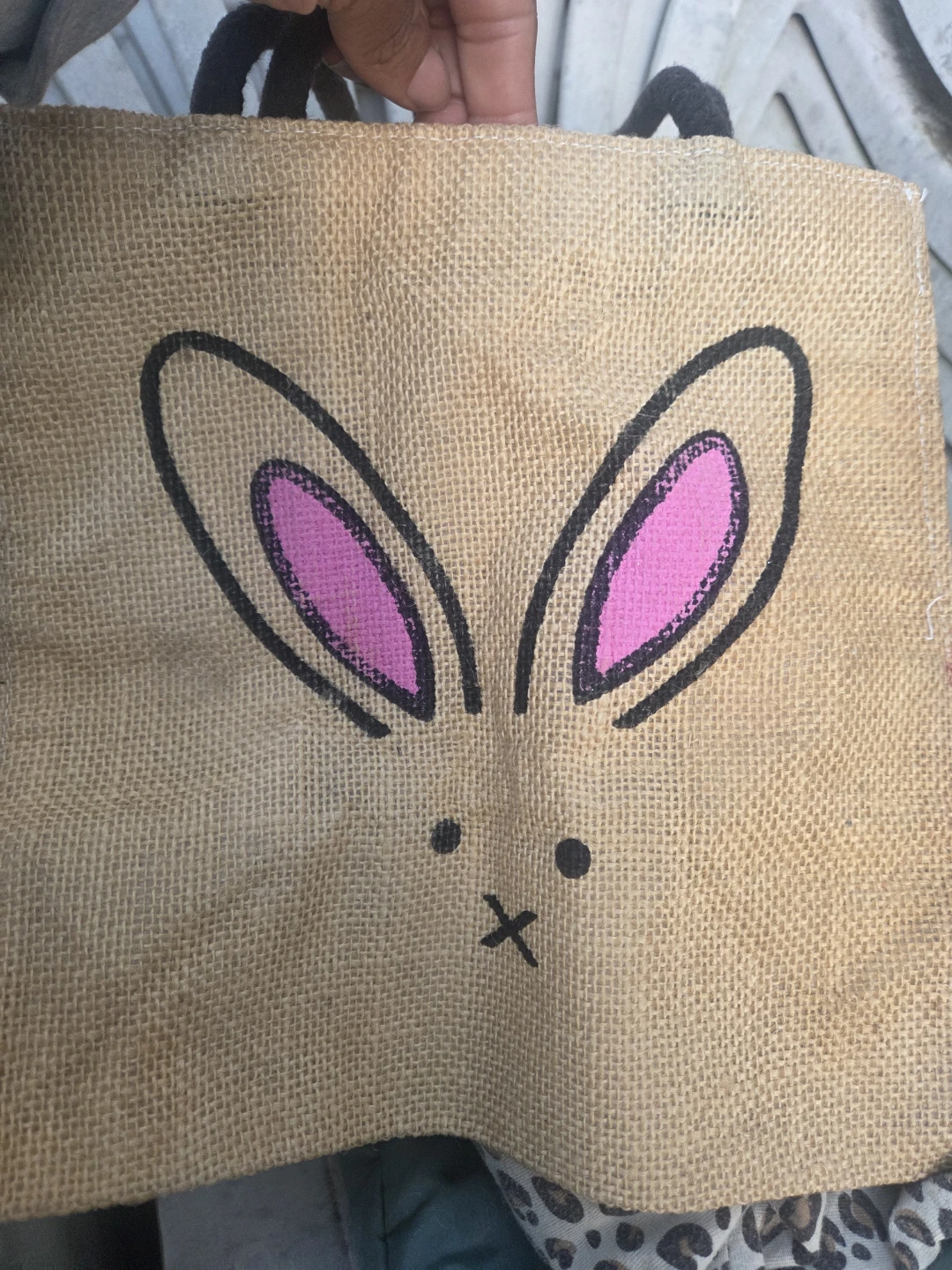 Burlap Rabbit Tote Bag - photo 4