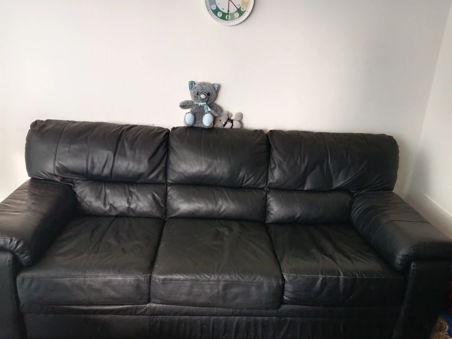 Black Leather Sofa - photo 2