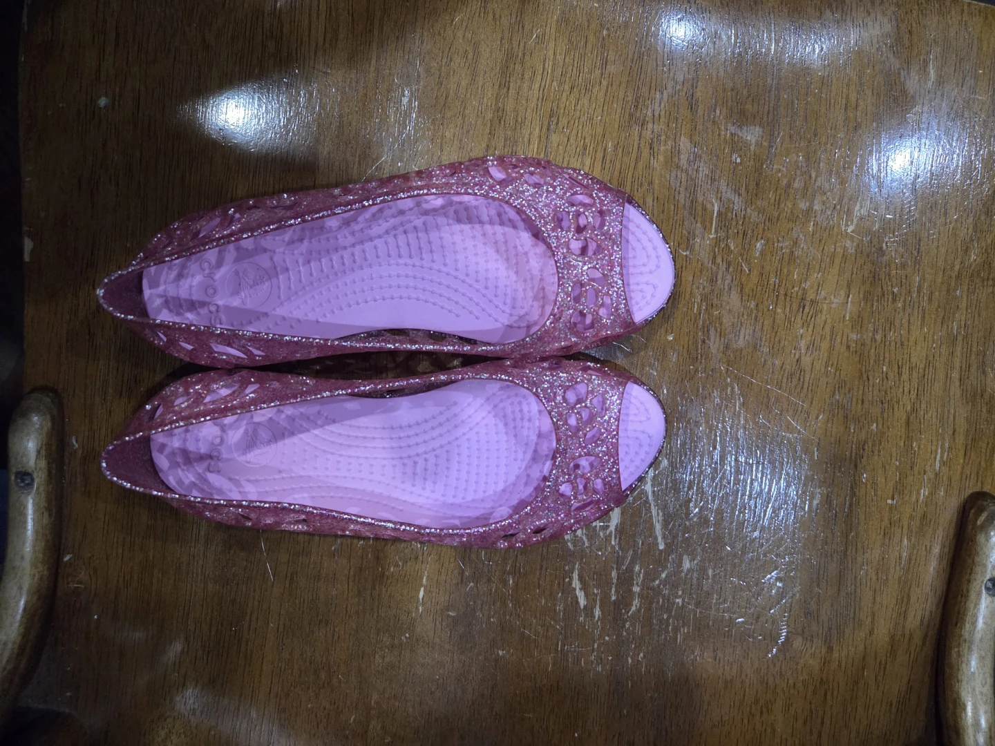 Brand New Crocs Pink Glitter Jelly Flats - Size C13 (Kids) - photo 2