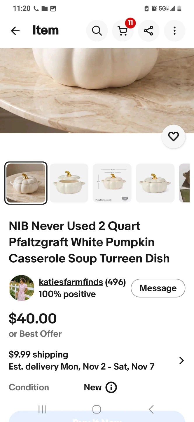 Pfaltzgraff White Pumpkin Casserole Dish - photo 2