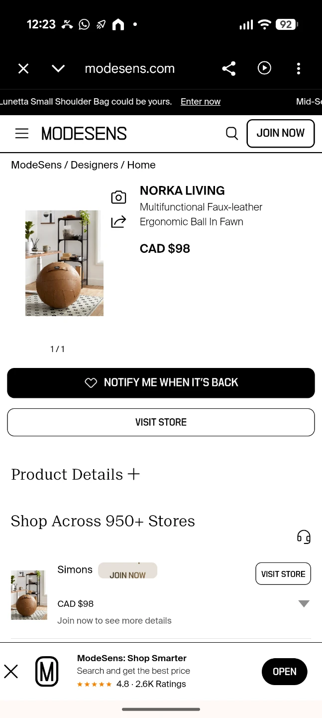 Norka Living Ergonomic Faux-Leather Ball - photo 2