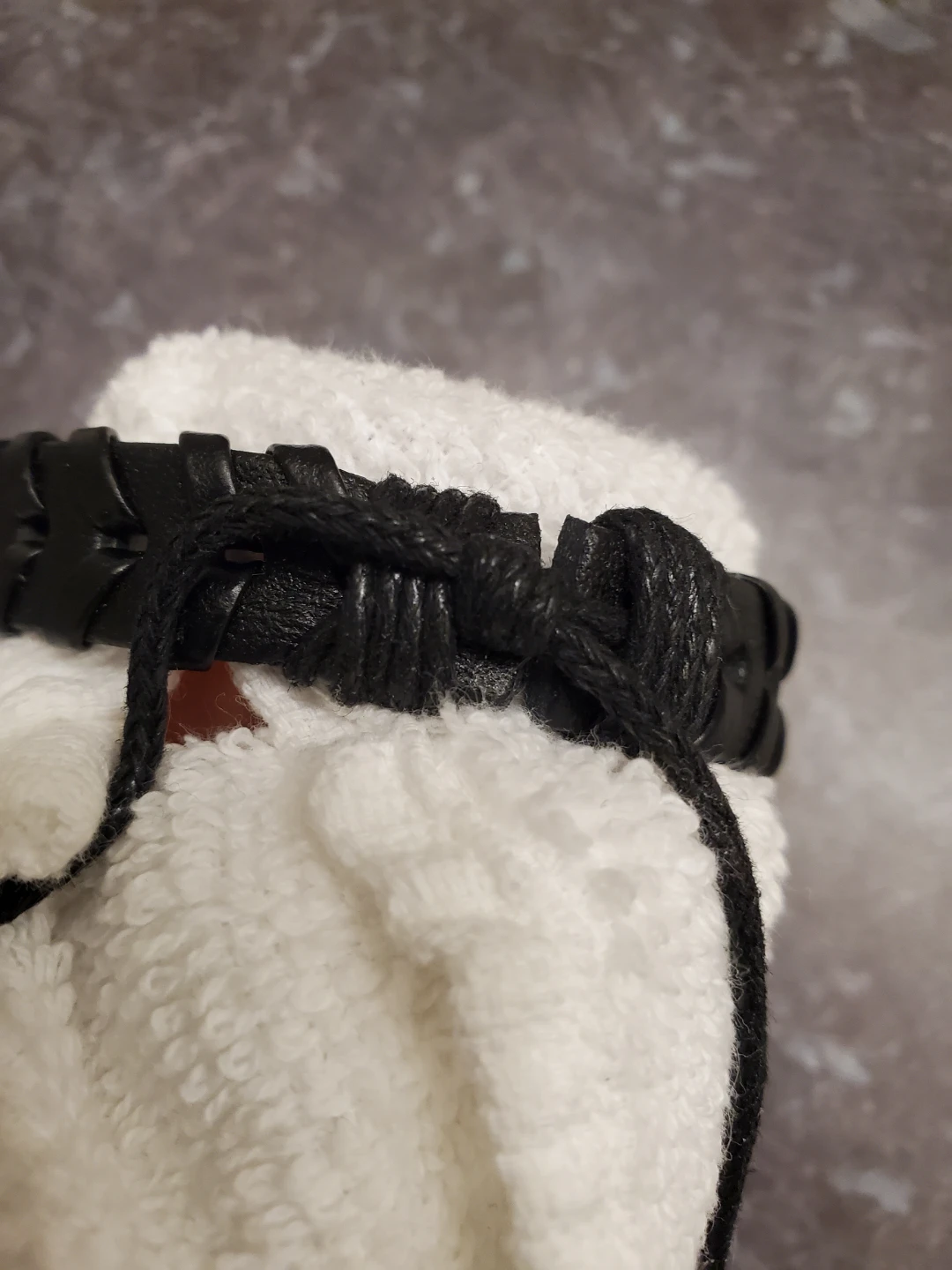 Braided black leather bracelet - photo 3
