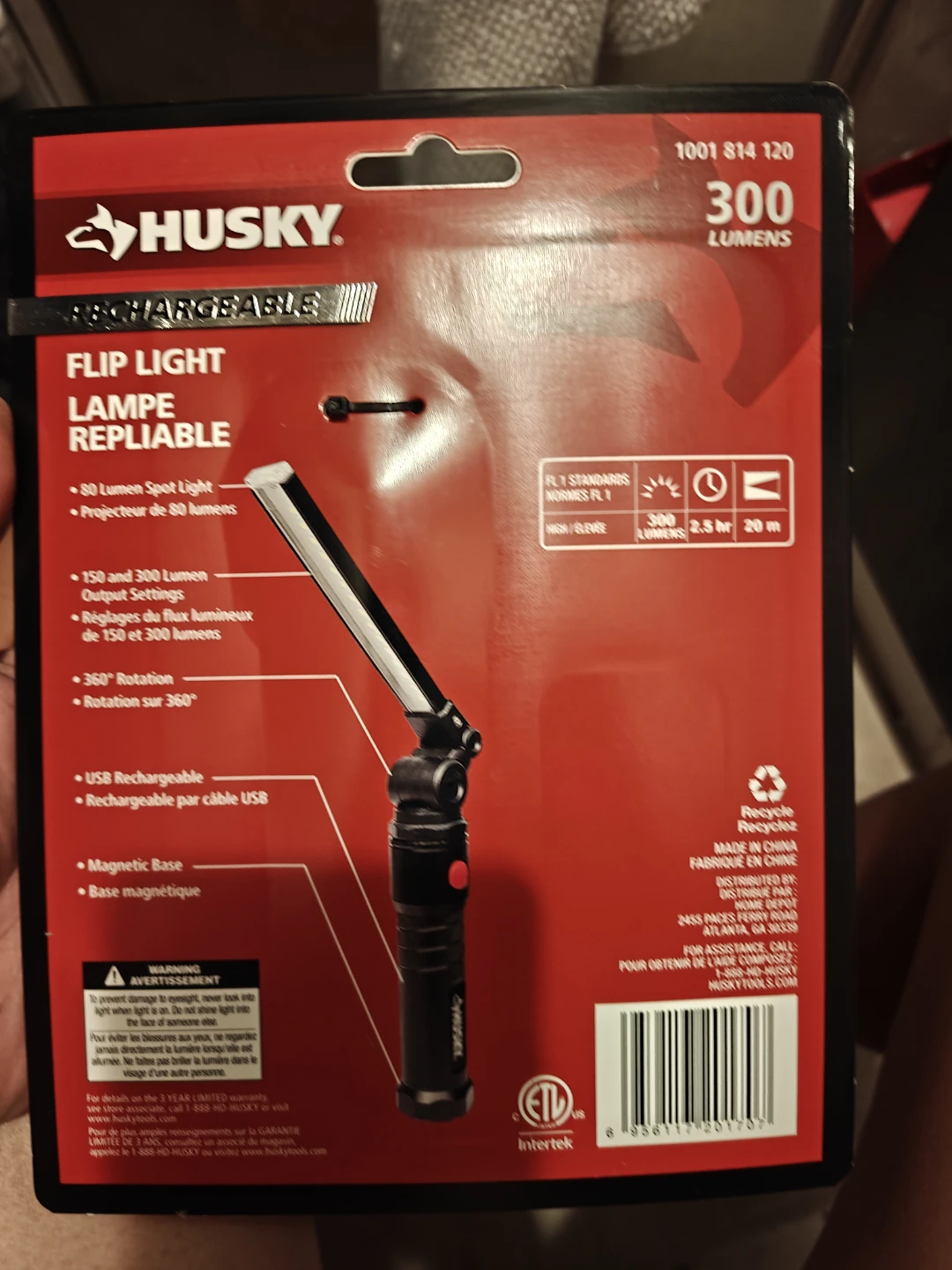 Husky 300 Lumens Rechargeable LED Flip Work Light - photo 3