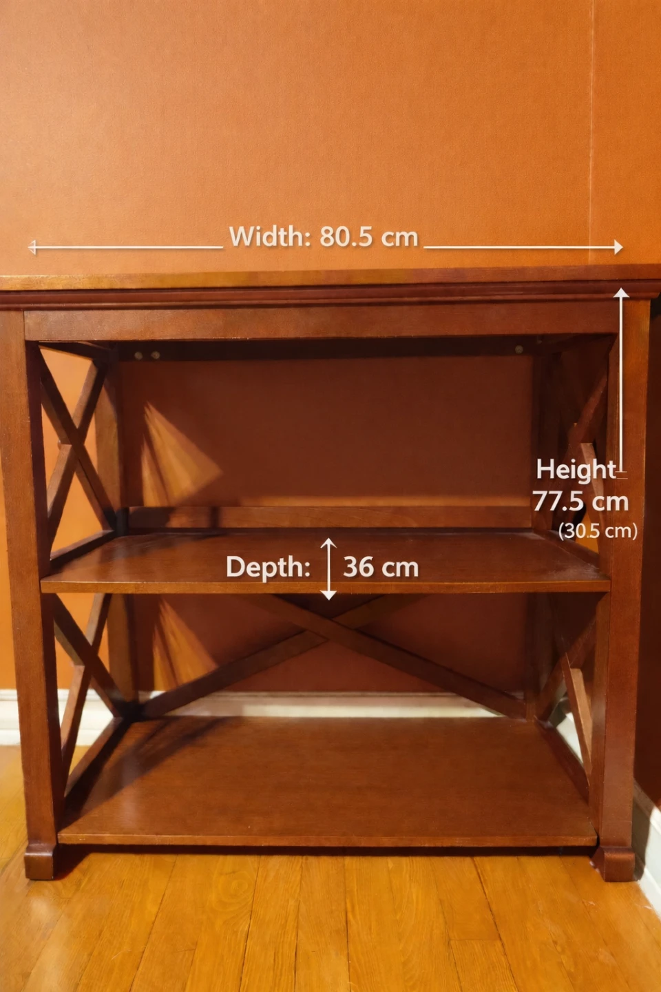 Wooden Cross-Brace shelf