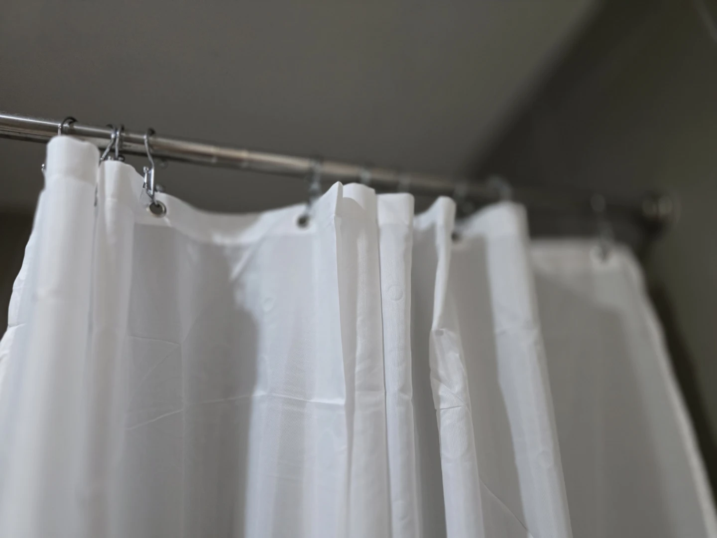 72x72 White Shower Curtain w/ hooks