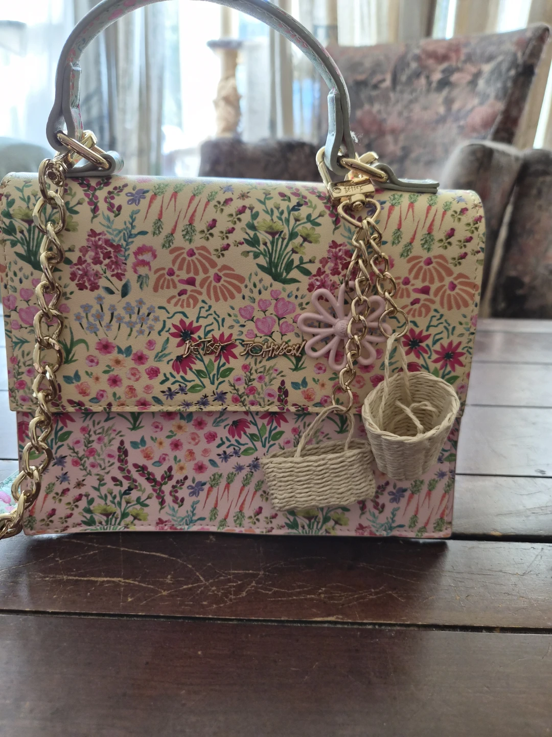 Betsey Johnson Floral Print Crossbody Bag