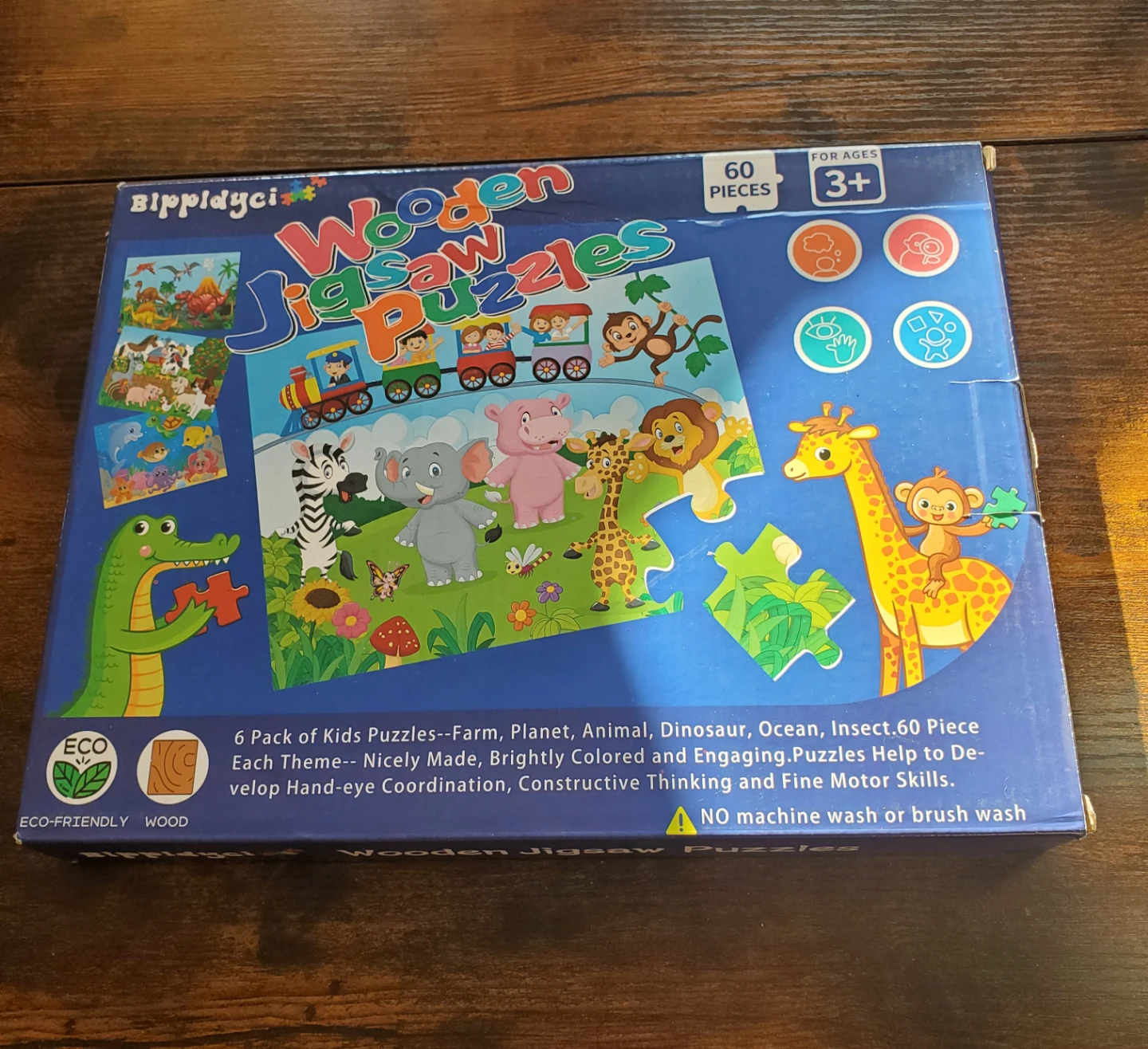 Bippidyci Wooden Jigsaw Puzzles...Like new...Set of 6