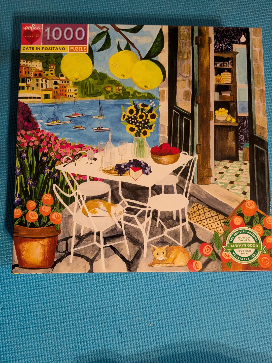 eeBoo Cats in Positano 1000 Piece Puzzle