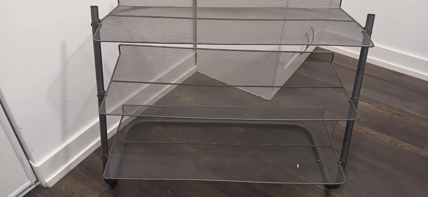 Three-Tier Metal Mesh Utility Shelf - photo 2