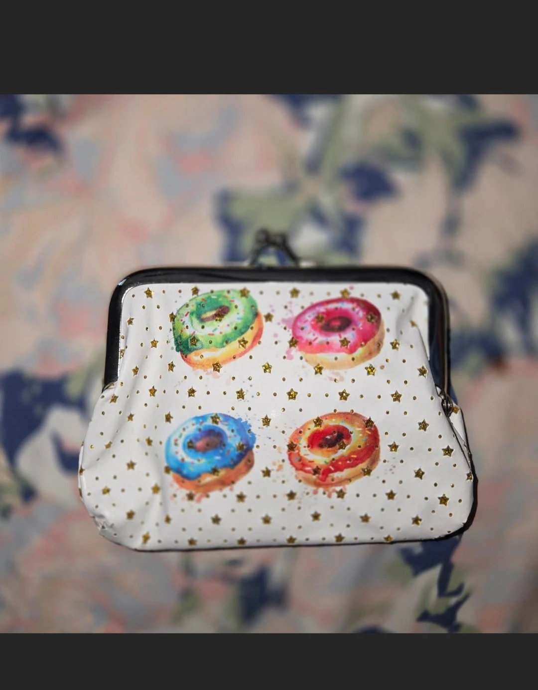 'Glazed Doughnut & Stars' Coin Purse in White - photo 2