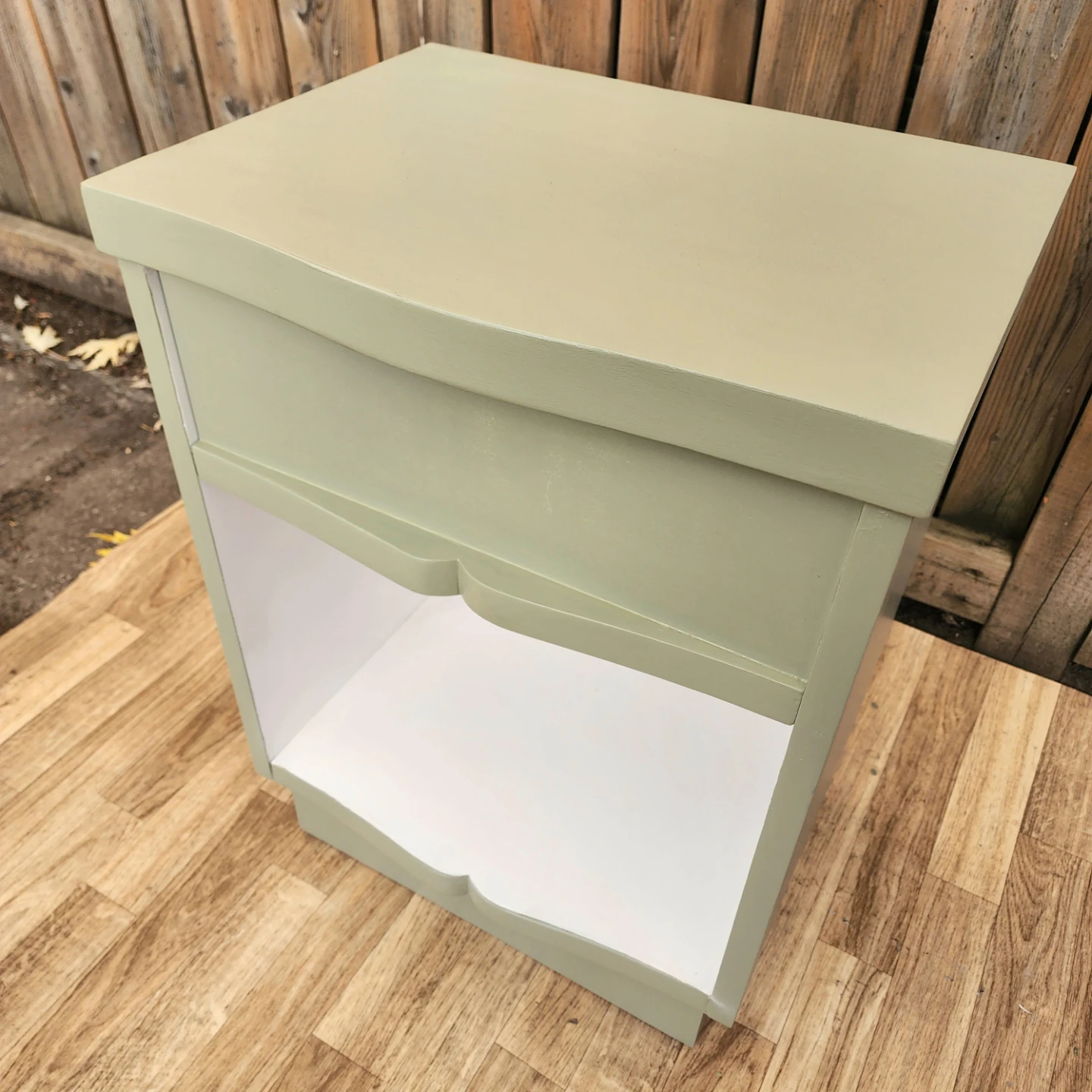 Sage Green Nightstand / Refinished Bedside Table - photo 5