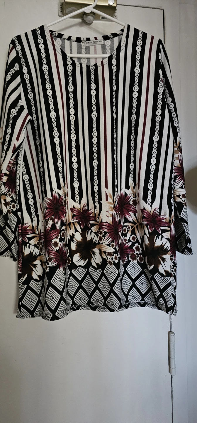 Casa Donna Long Sleeve Printed Top