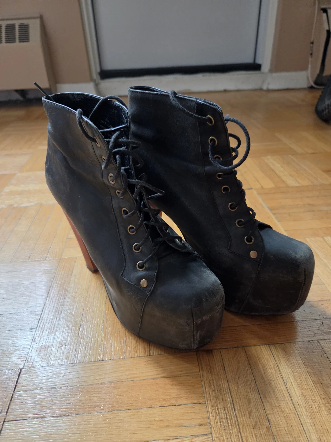 Jeffrey Campbell Lita Black Leather Boots
