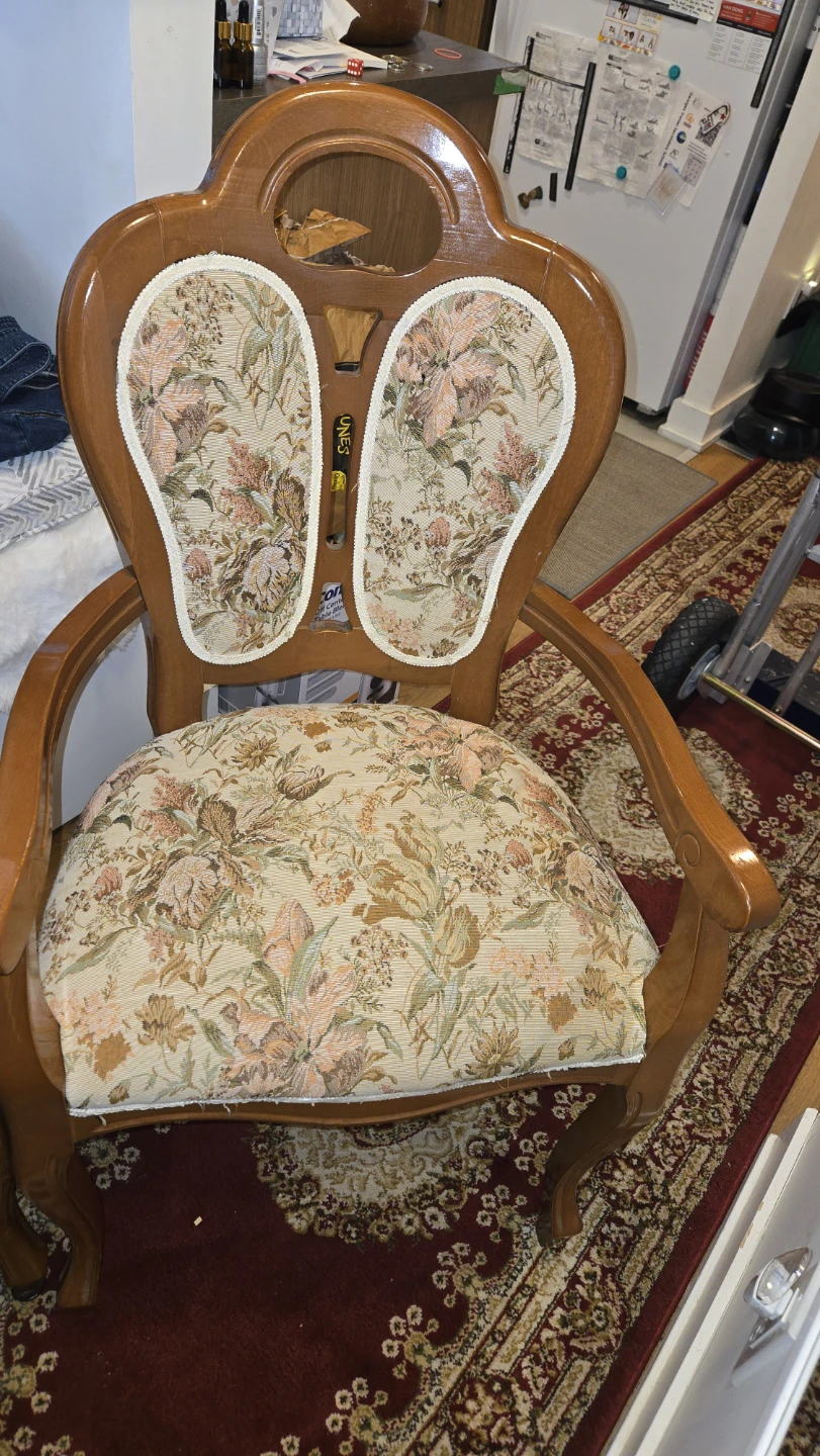 Vintage Floral Wooden Dining Chairs - photo 3