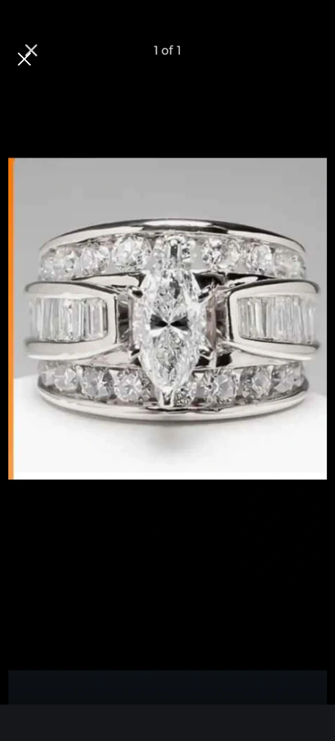 Marquise Silver CZ ring size 7 brand new