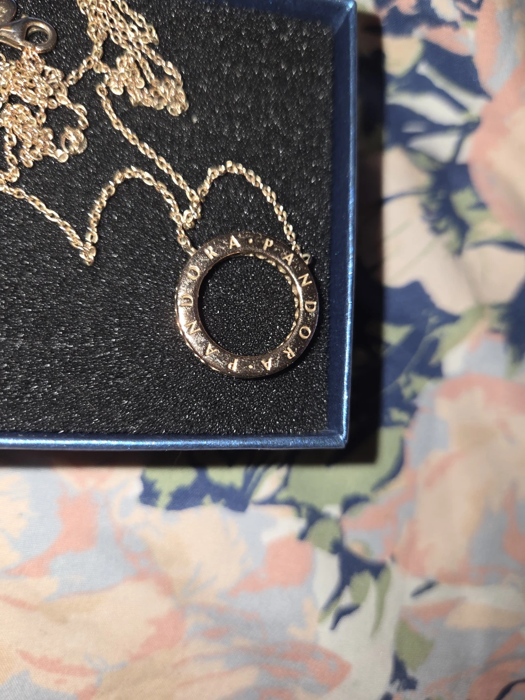 Pandora Logo Circle Collier Necklace w/ 14K Rose Gold Plating - photo 2
