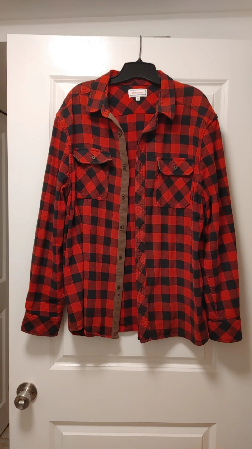 Men's Canadiana Red and Black Plaid Flannel Shirt