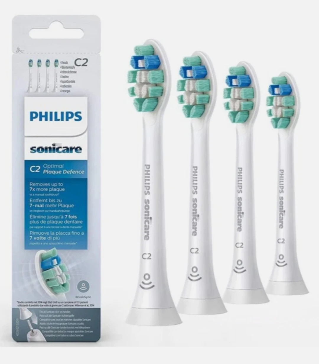 8 pcs / C2 Optimal Plaque Toothbrush Head Philips Sonicare - photo 3