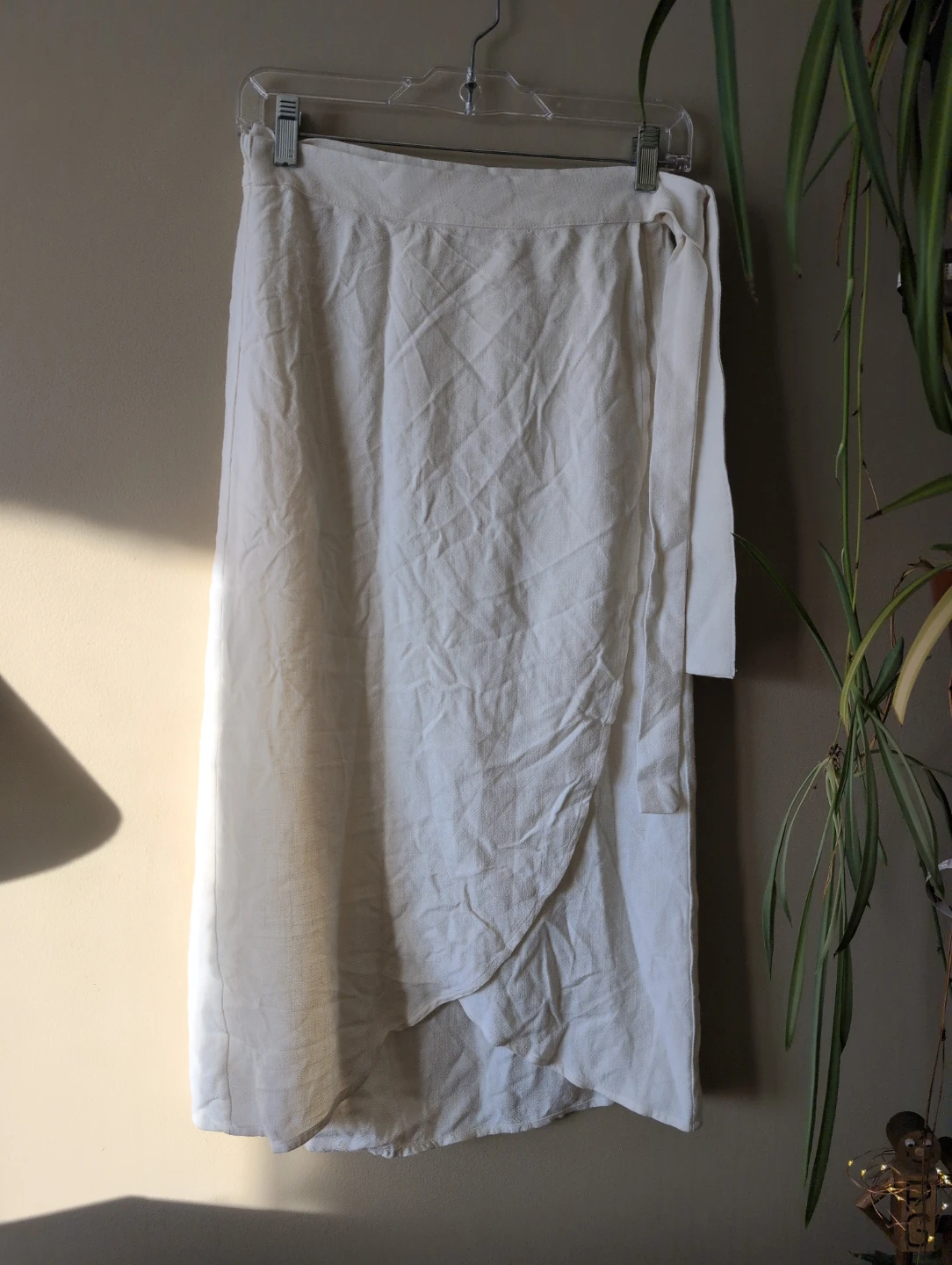 White Linen Wrap Skirt