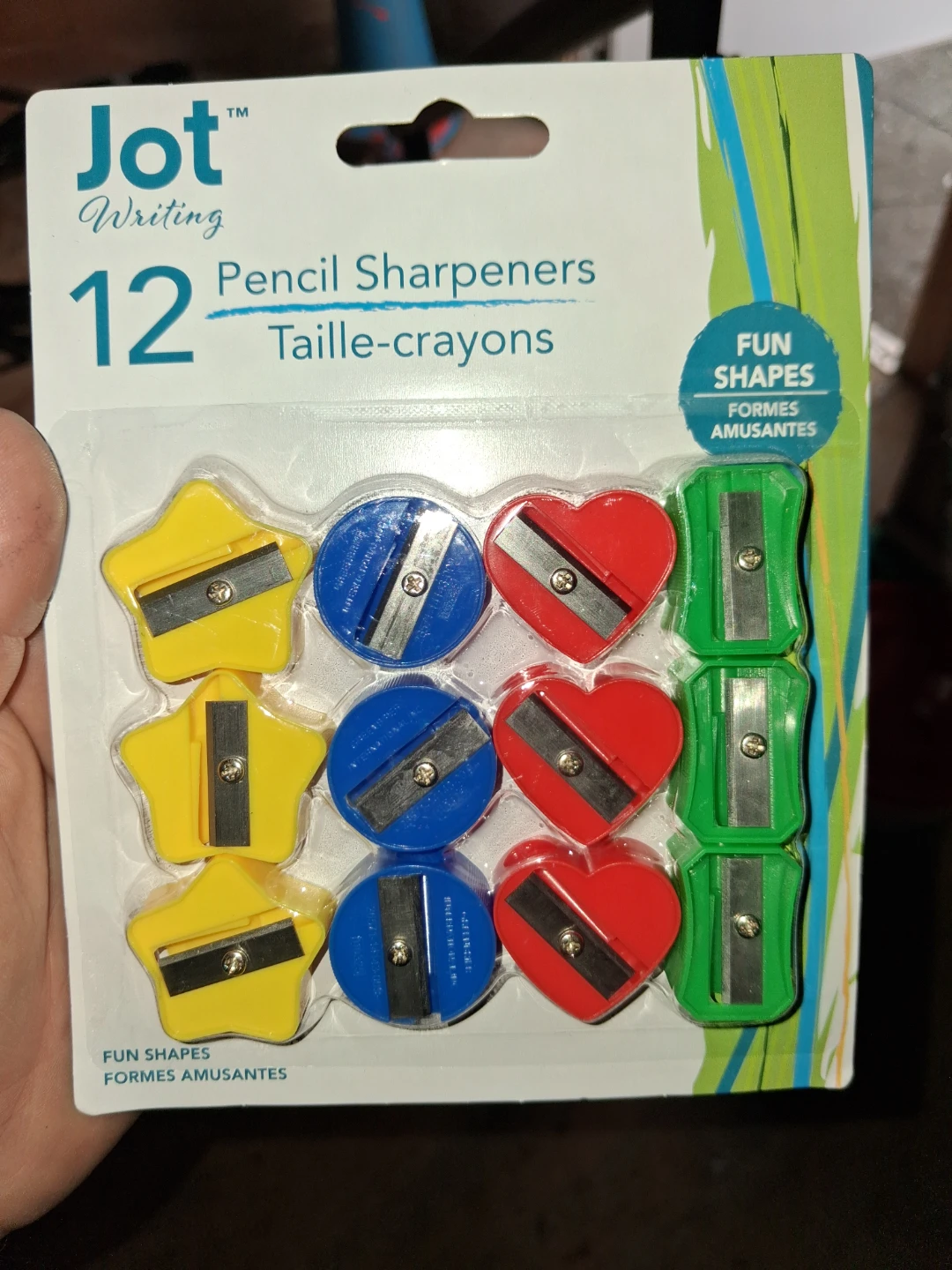 Jot Fun Shapes Pencil Sharpeners 12 Pack