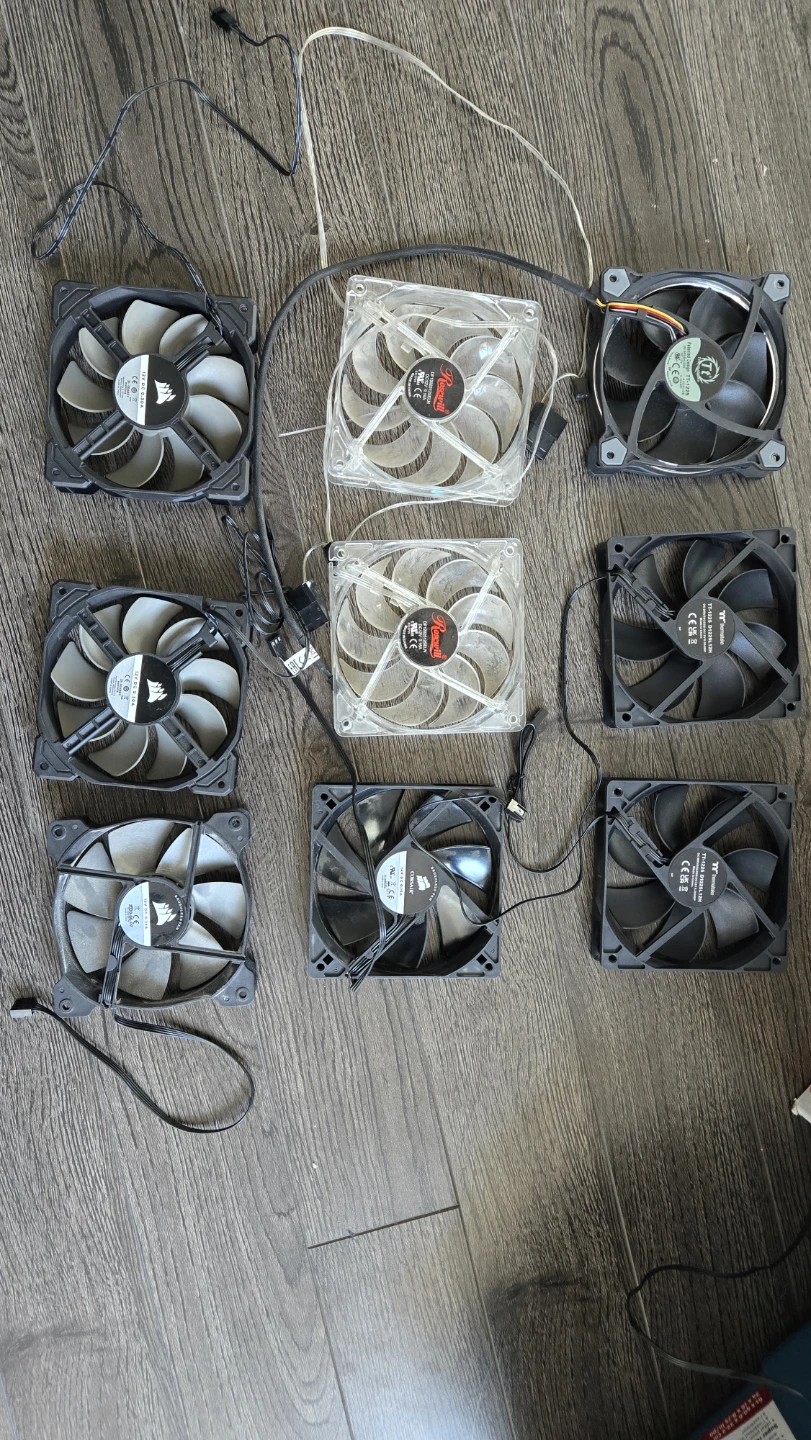 Assorted 120mm Computer Case Fans - Corsair, Thermaltake