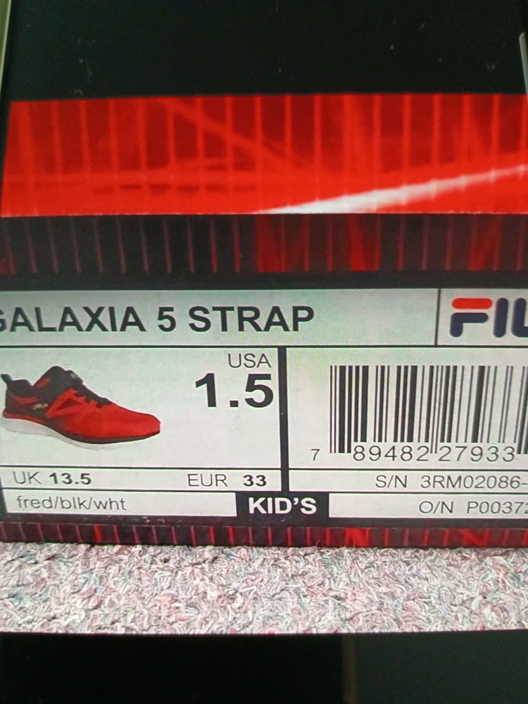 Fila Galaxia 5 Strap Kids Shoes Size 1.5 - photo 3