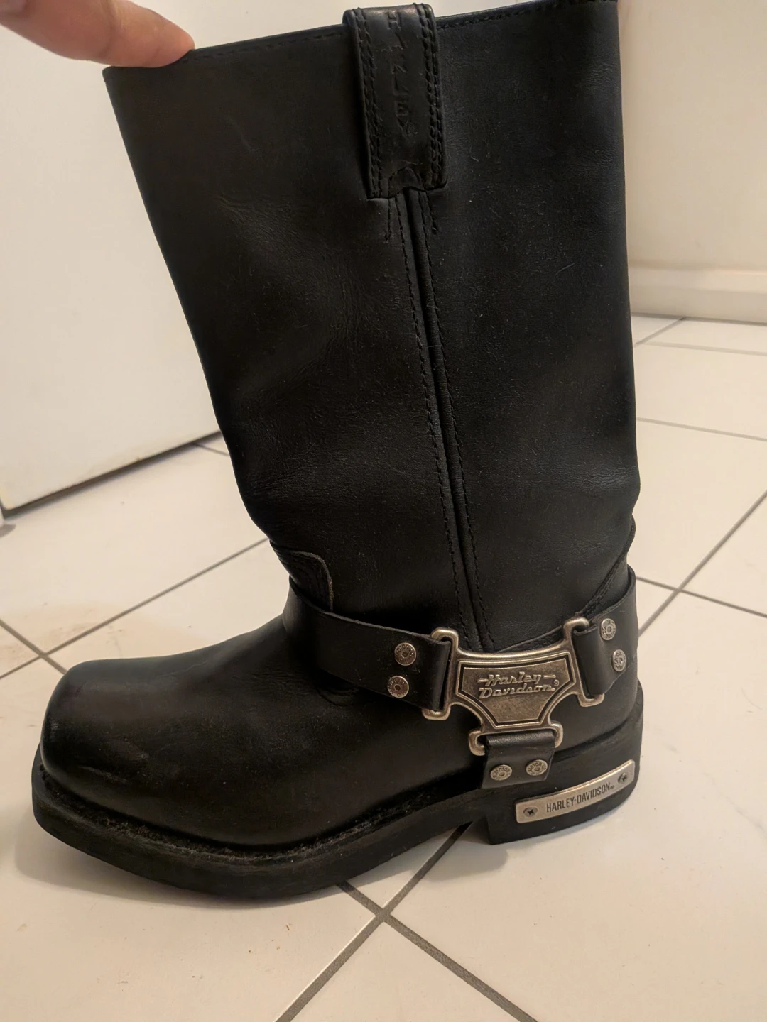 Harley-Davidson Black Leather Motorcycle Boots