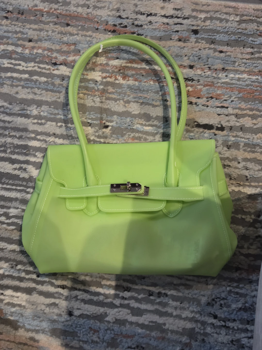 Neon Green Rubber Handbag