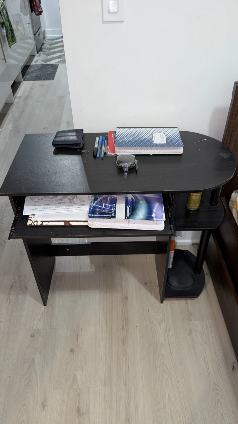 Compact Black Computer Desk