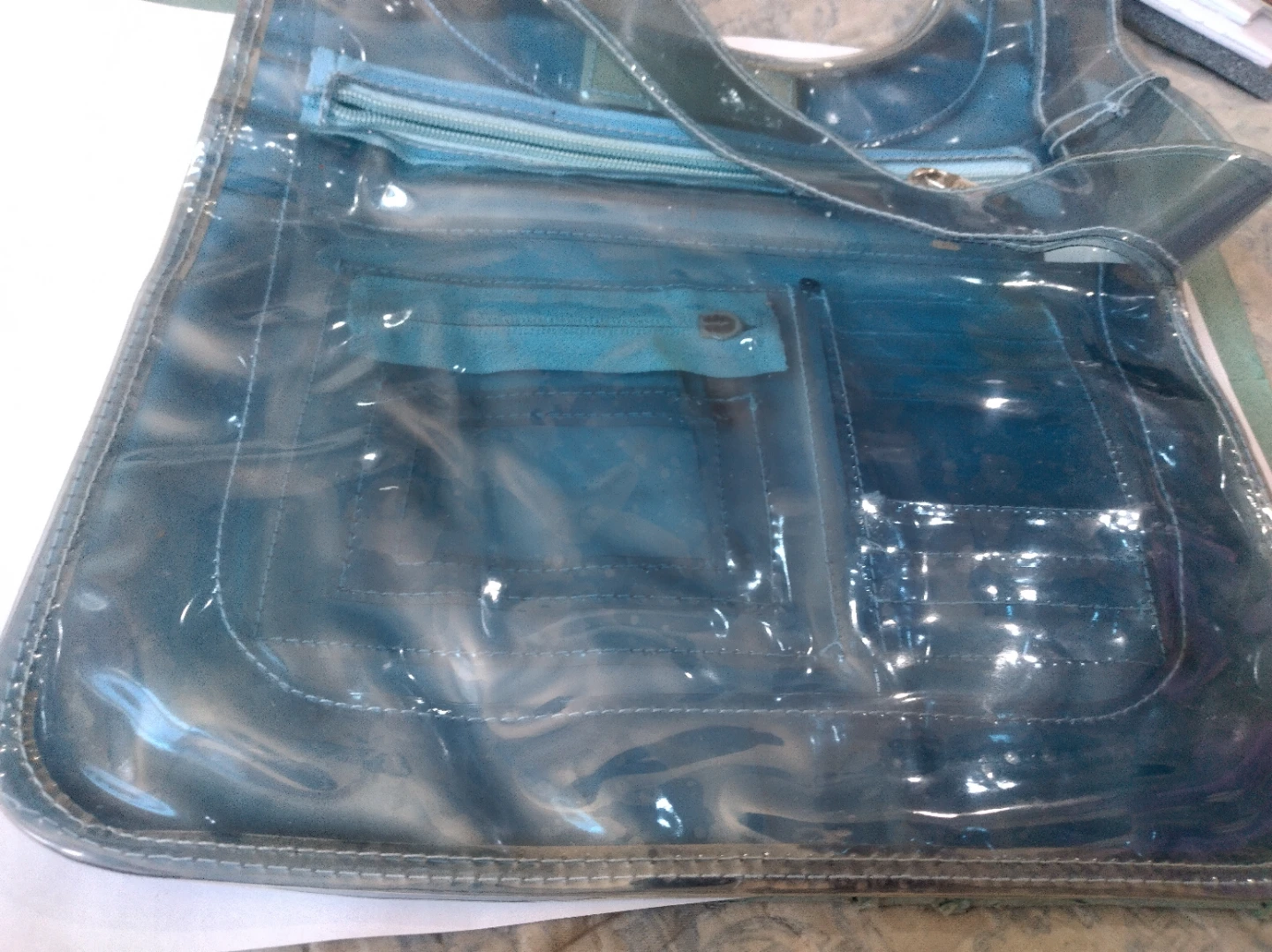Transparent Blue Shoulder Bag