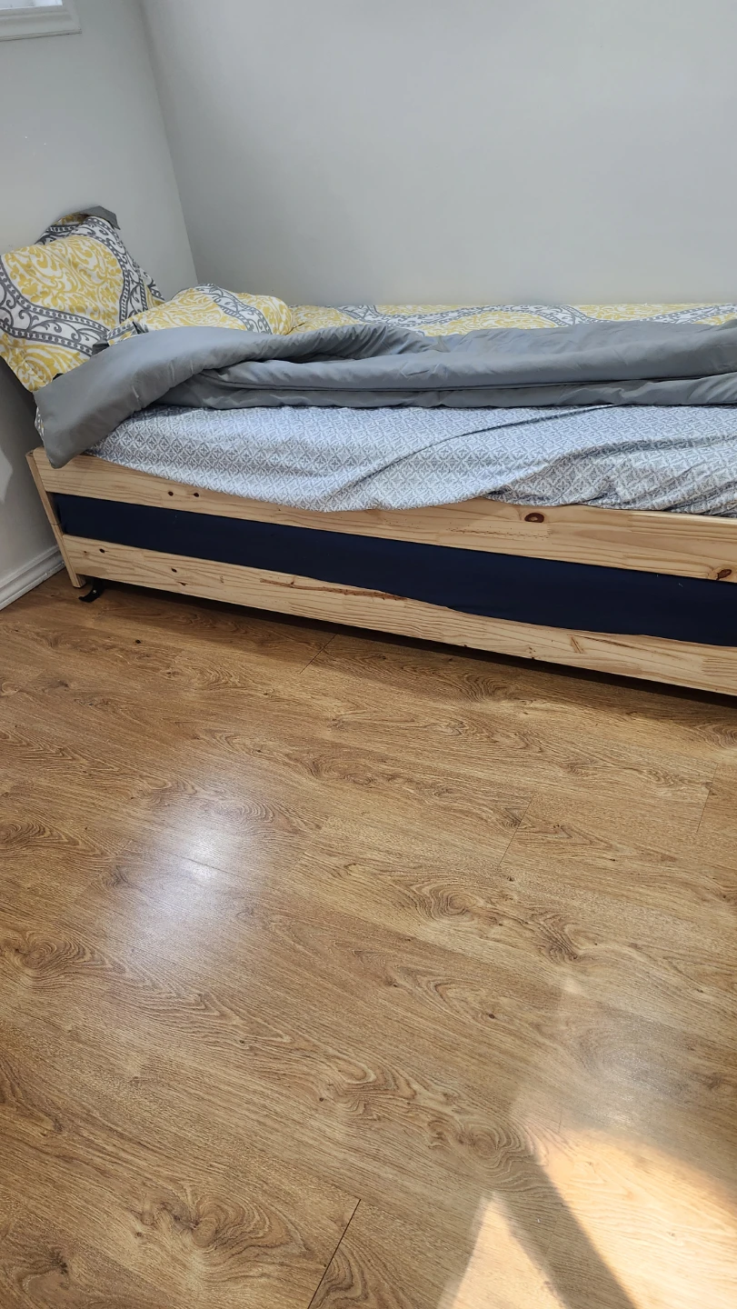 Stackable 2 Single Pine Wood Bed Frame with Mattress - photo 5