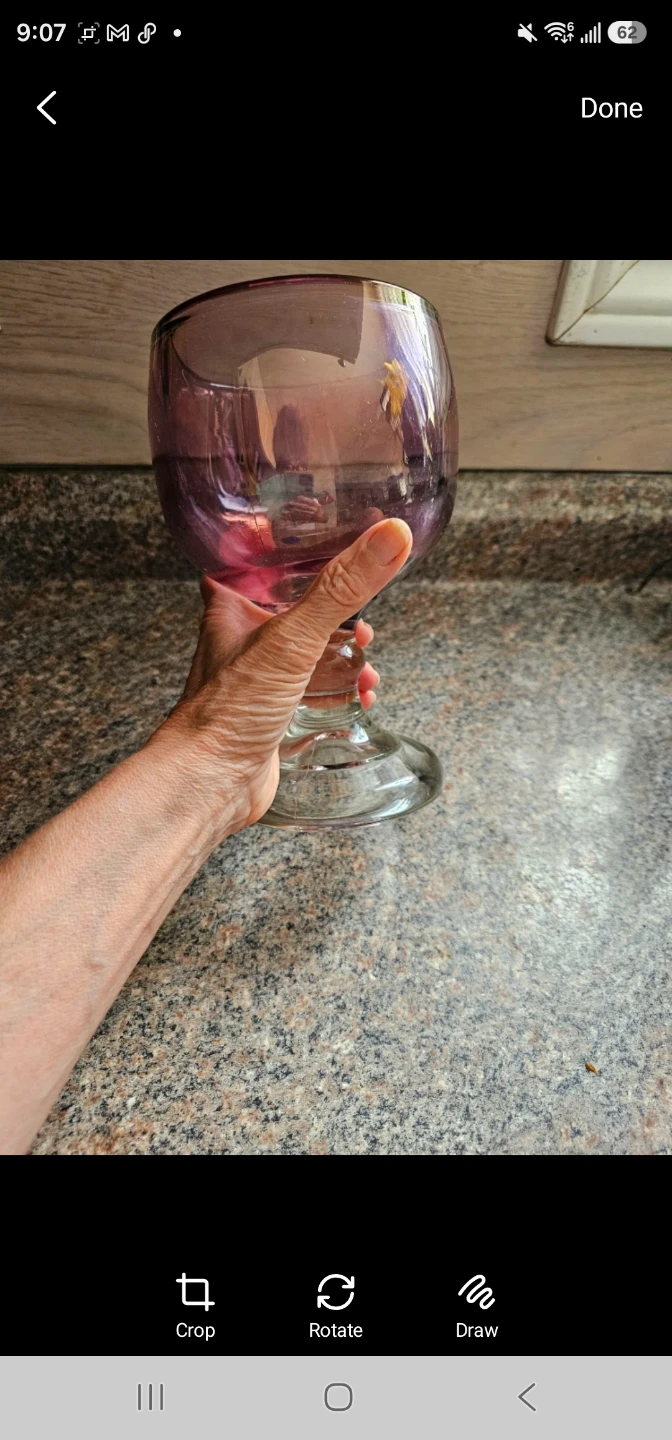 Handblown Purple Glass Goblet - photo 2